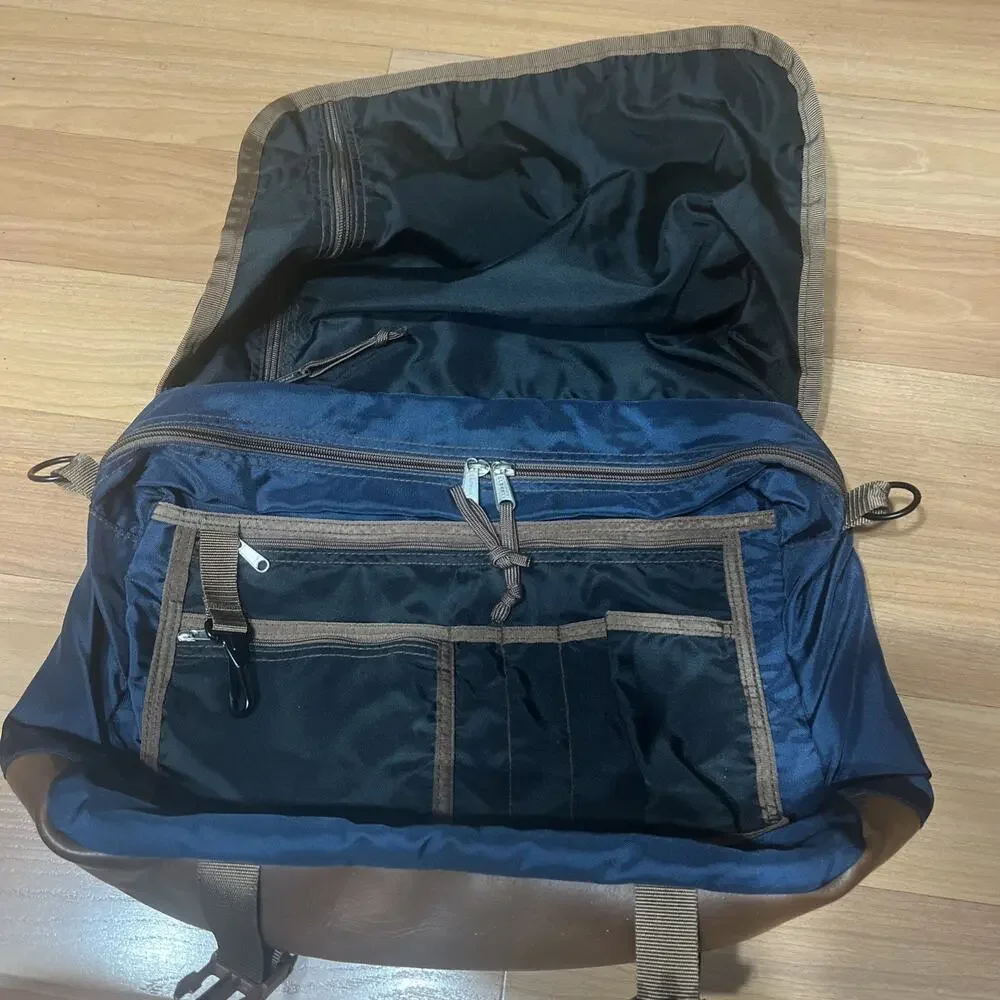 L.L. Bean #895 Campus Haver Sack Mens Messenger Bag Blue/Brown